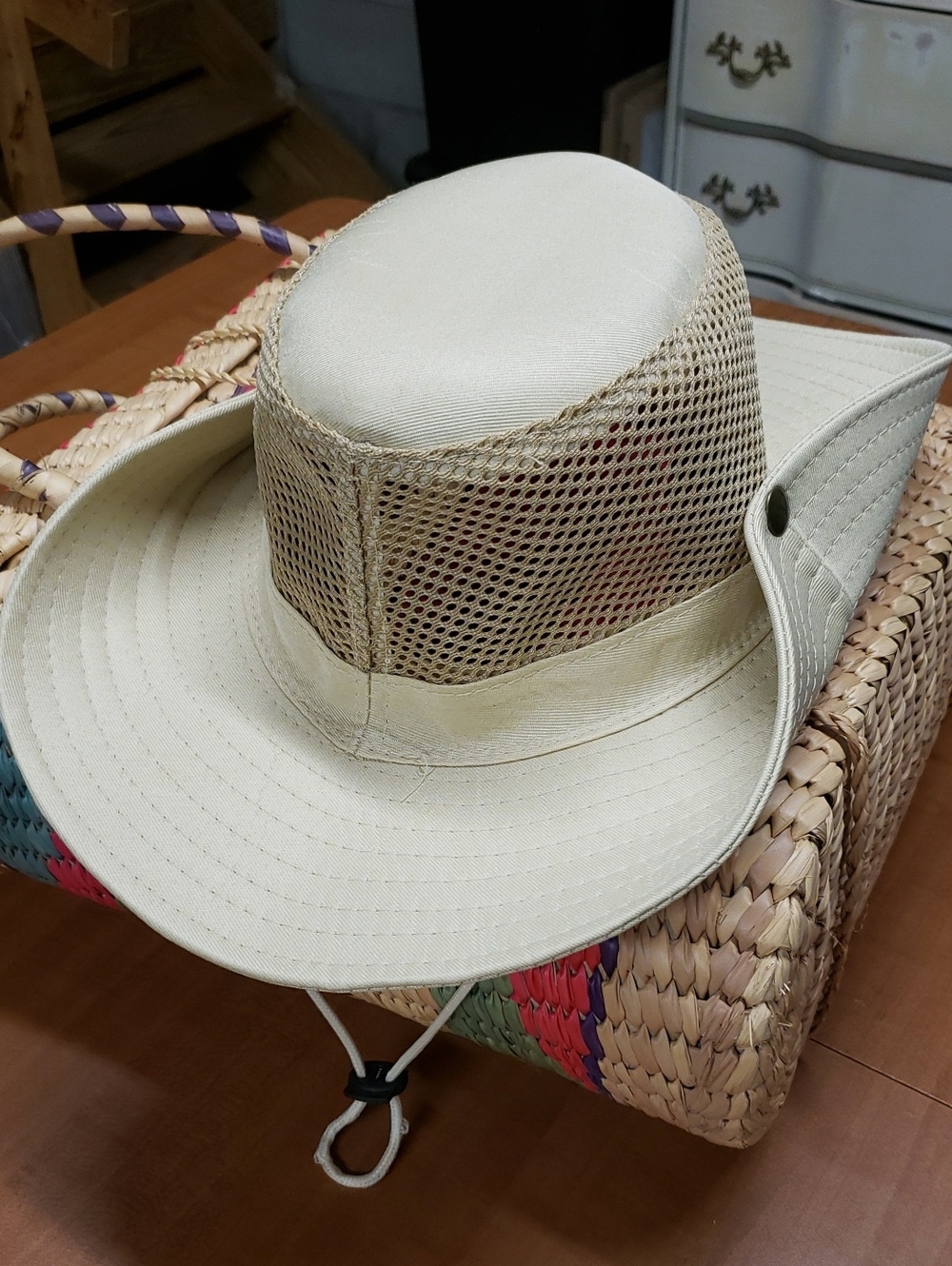 Ventilated Poly Fabric Outback Hat - Tan